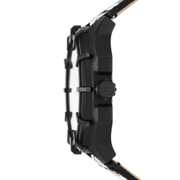 ساعة رجالية بإطار أسود مقاس 51 مم