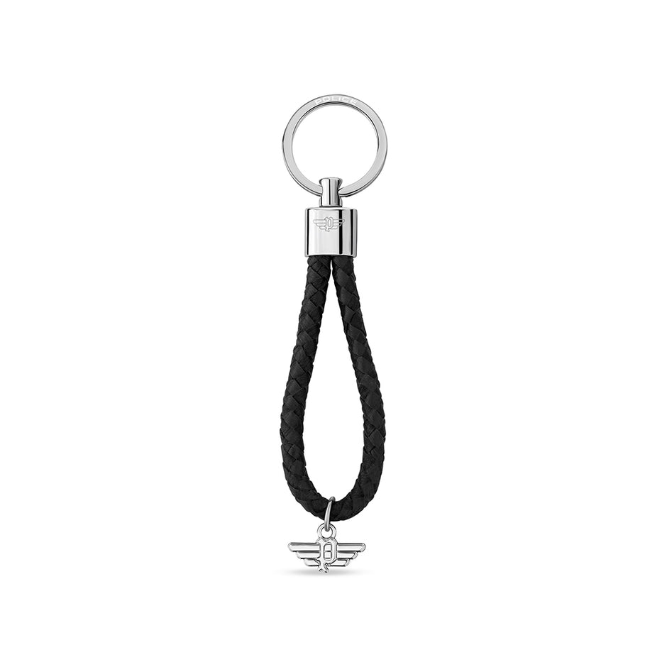 Entwine Men Leather Black Key Ring