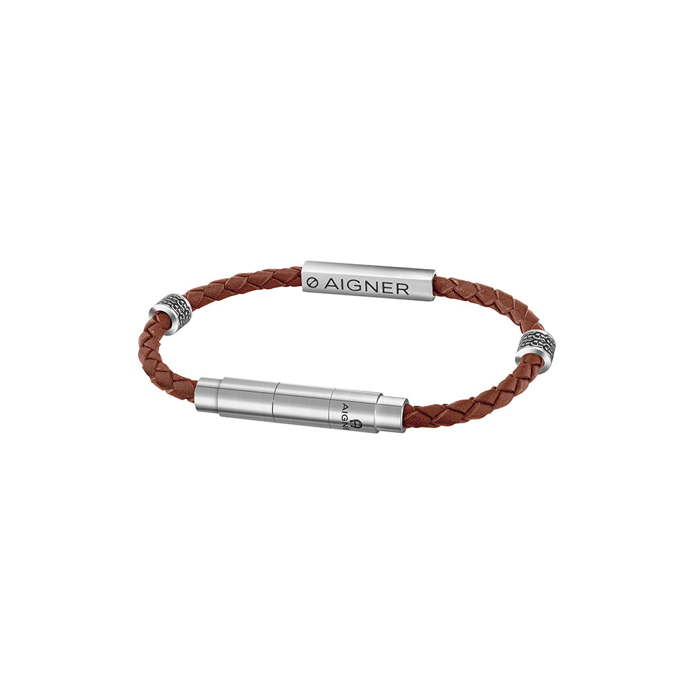 Men Stainless Steel Brown Bracelet