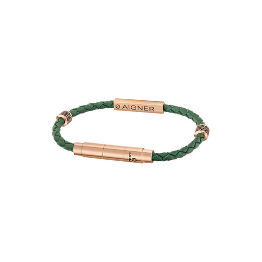 Aigner Men Stainless Steel Green Bracelet