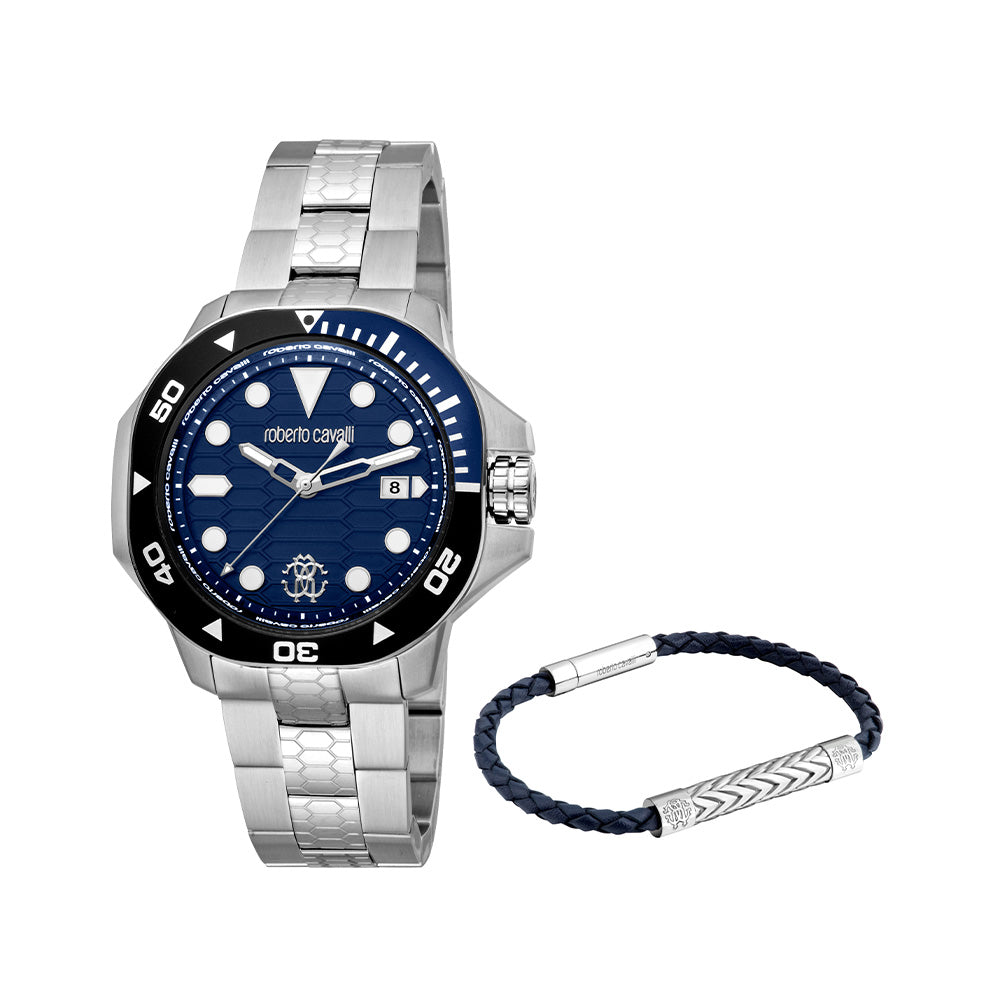 Spiccato Men Blue Stainless Steel Watch