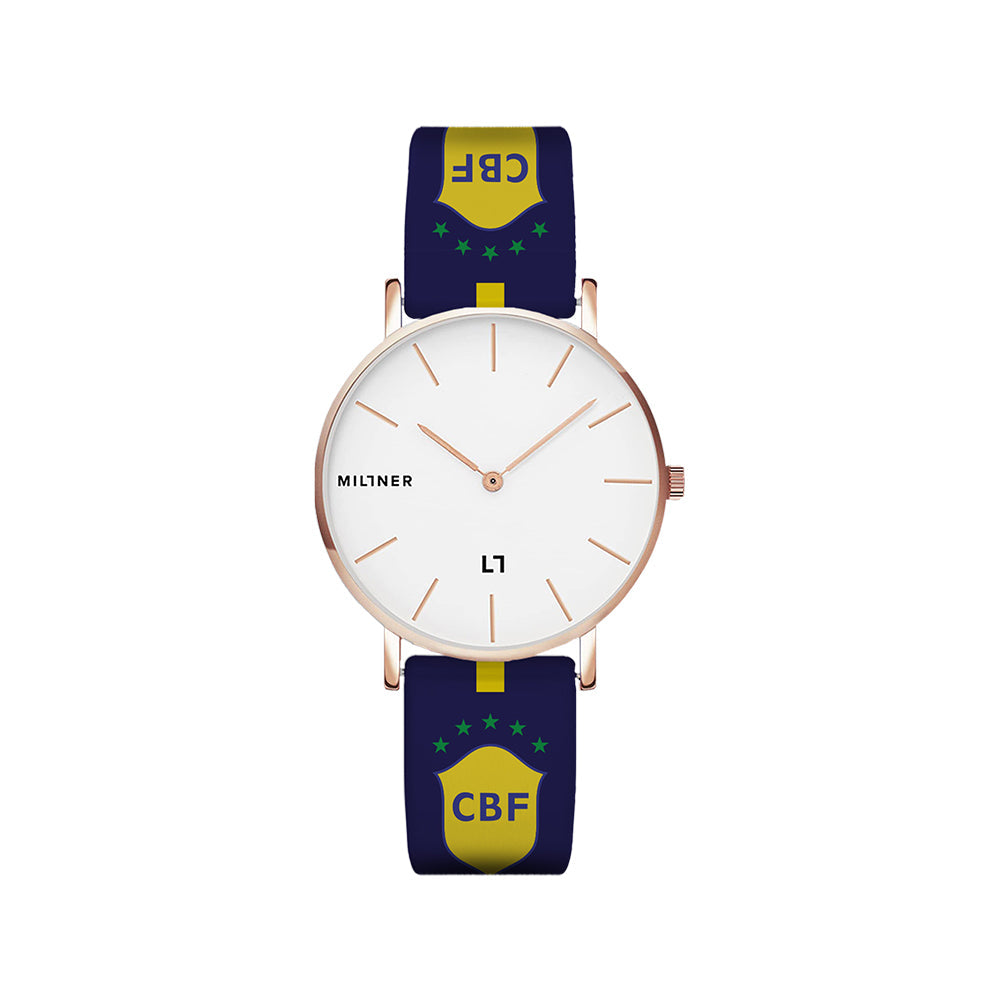 Brazil Rub Navy Rg-White 39 Watch