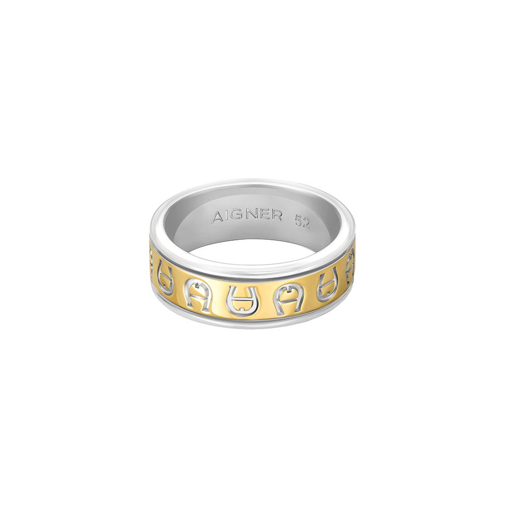 Aigner Women Stainless Steel Two Tone Ring - 7630043969571