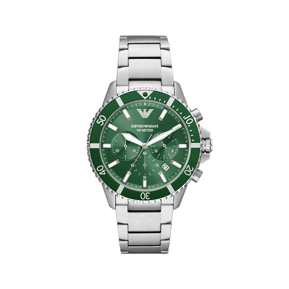 Diver Men Green Quartz Chronograph Watch
