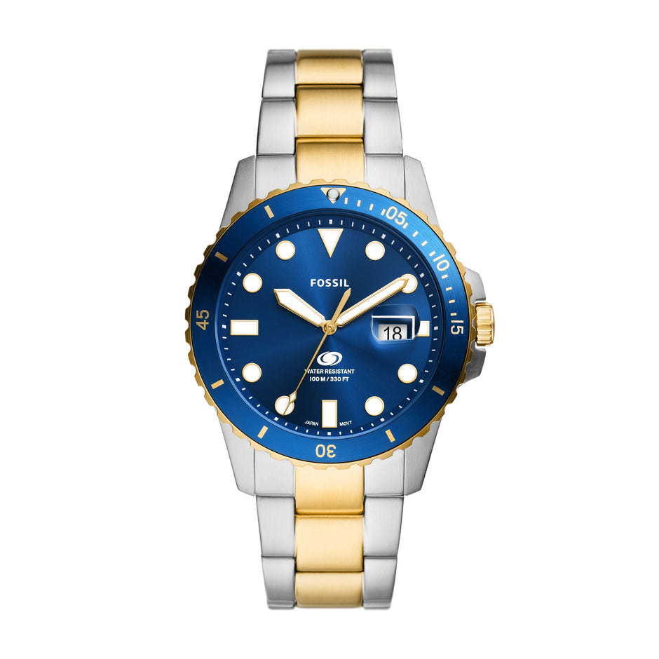 Men Fossil Blue Dive Watch
