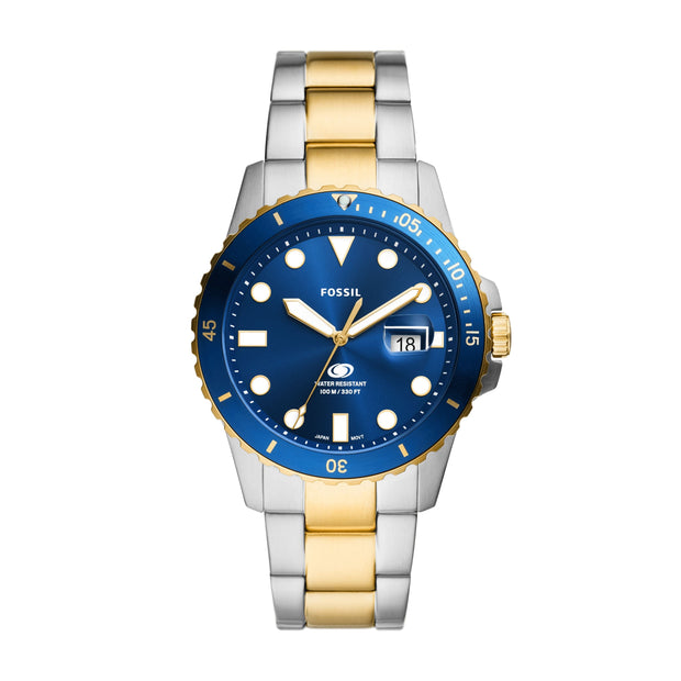 Men Fossil Blue Dive Watch