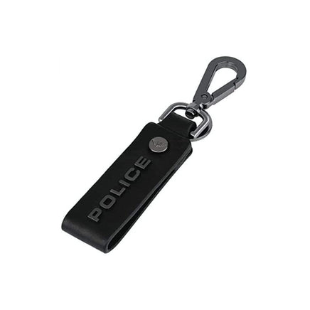 Men Droid Black Leather Key Ring