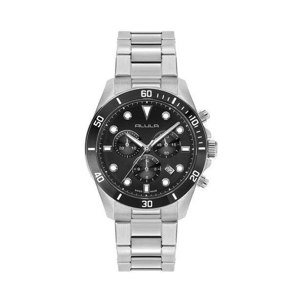 Men Black Stainless Steel 42.5mm Watch