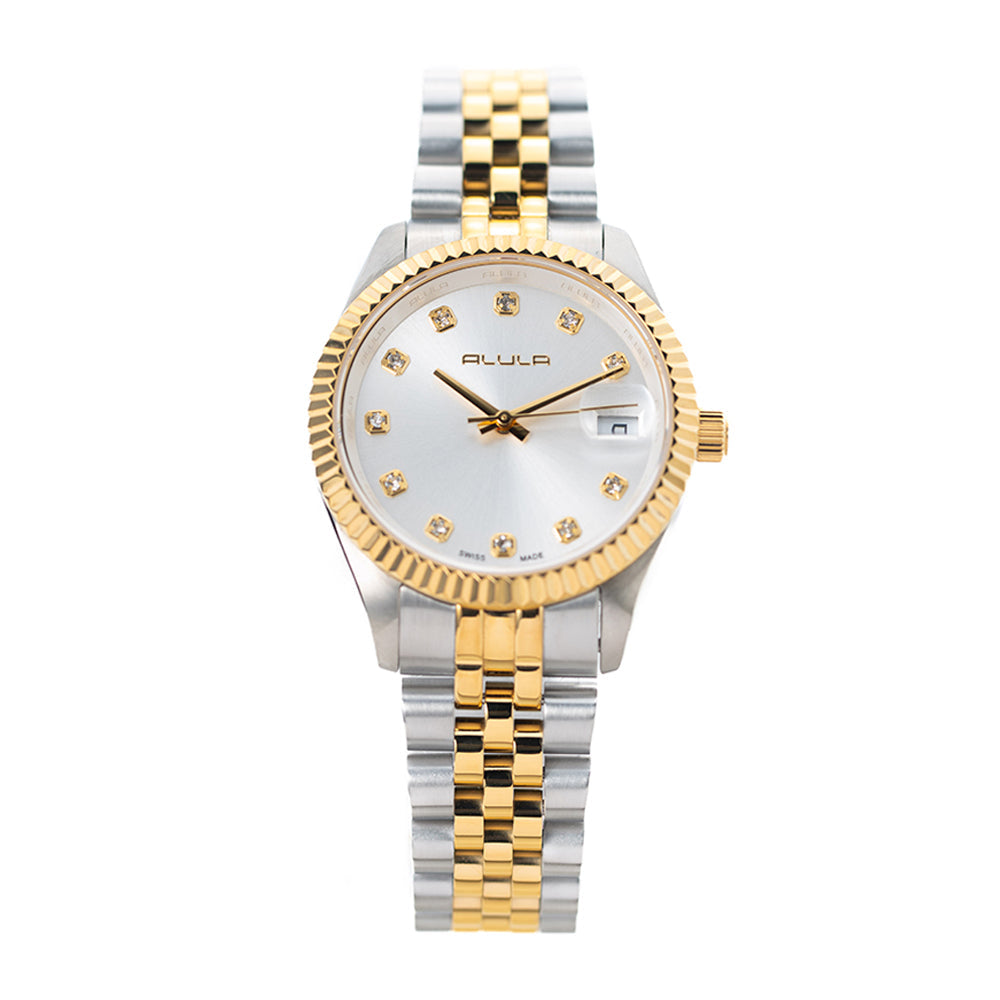 Women Silver Stainless Steel 32mm Watch