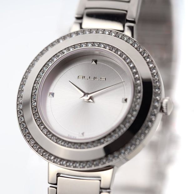 Women Silver Stainless Steel 33.5mm Watch