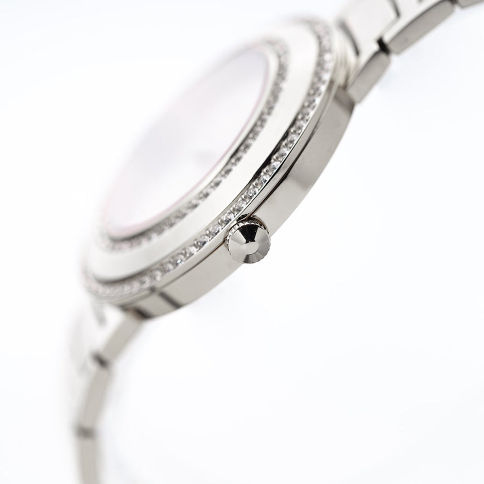 Women Silver Stainless Steel 33.5mm Watch