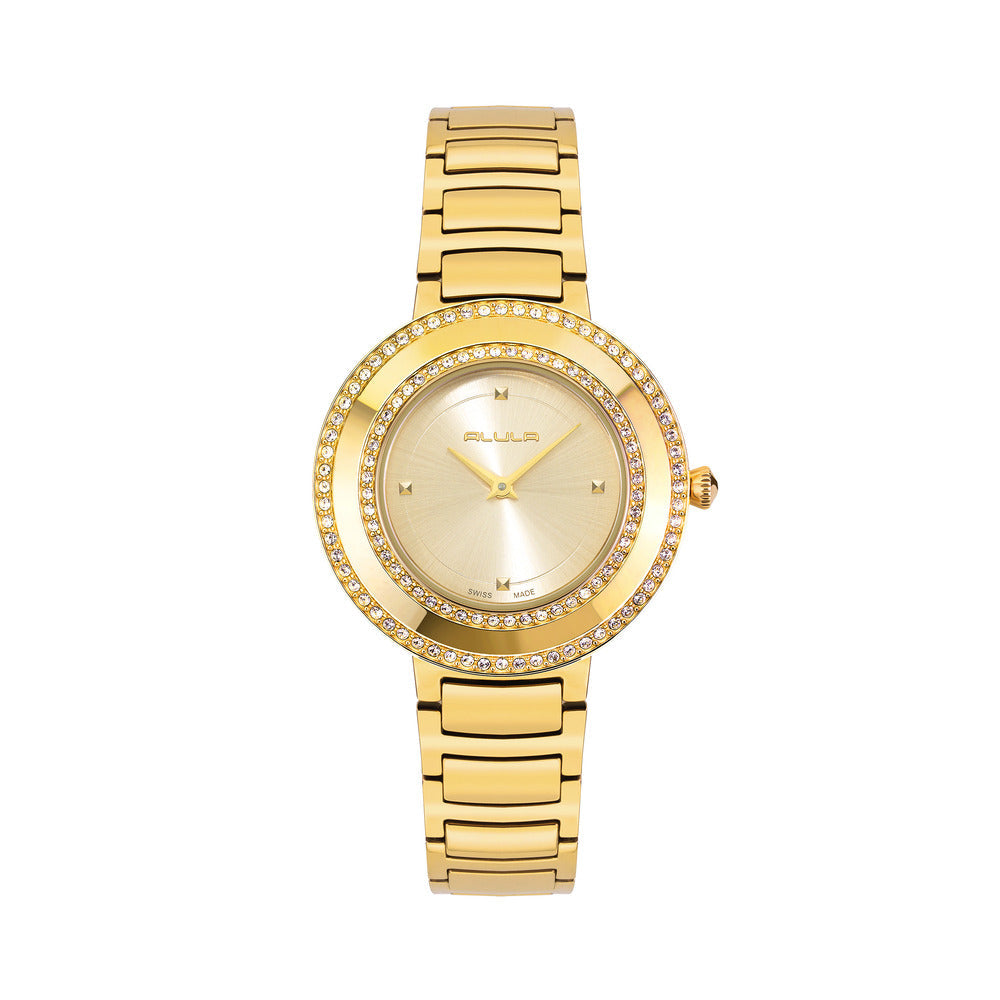 Women Gold Stainless Steel 33.5mm Watch