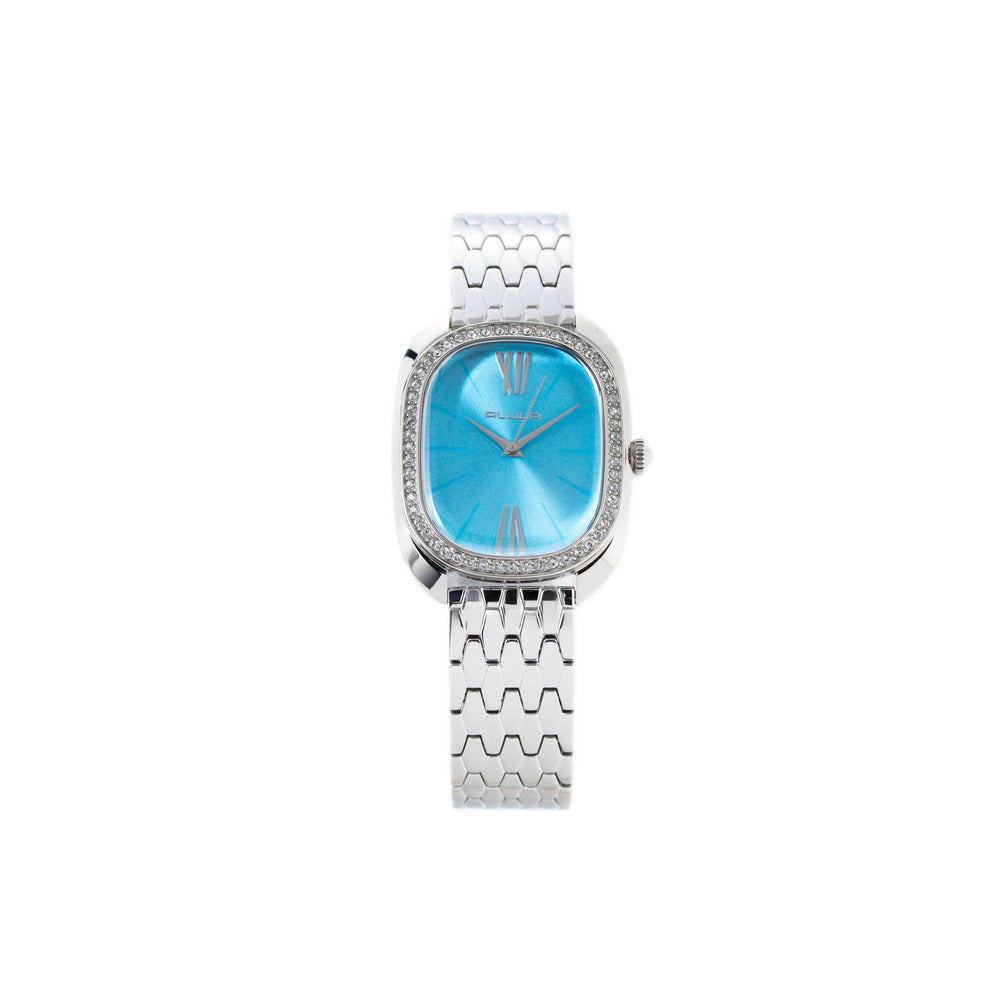 Women Blue 28mm Silver Watch