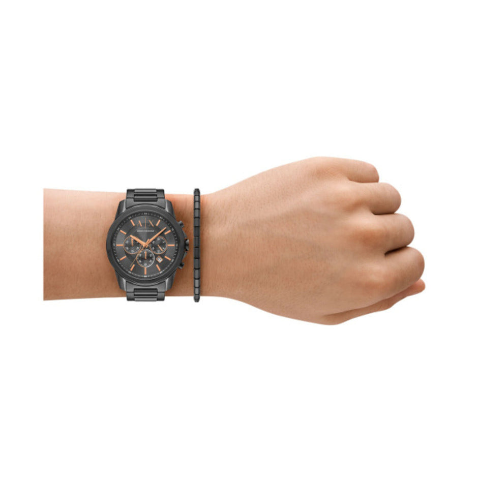 Men Banks Gunmetal Watch Set