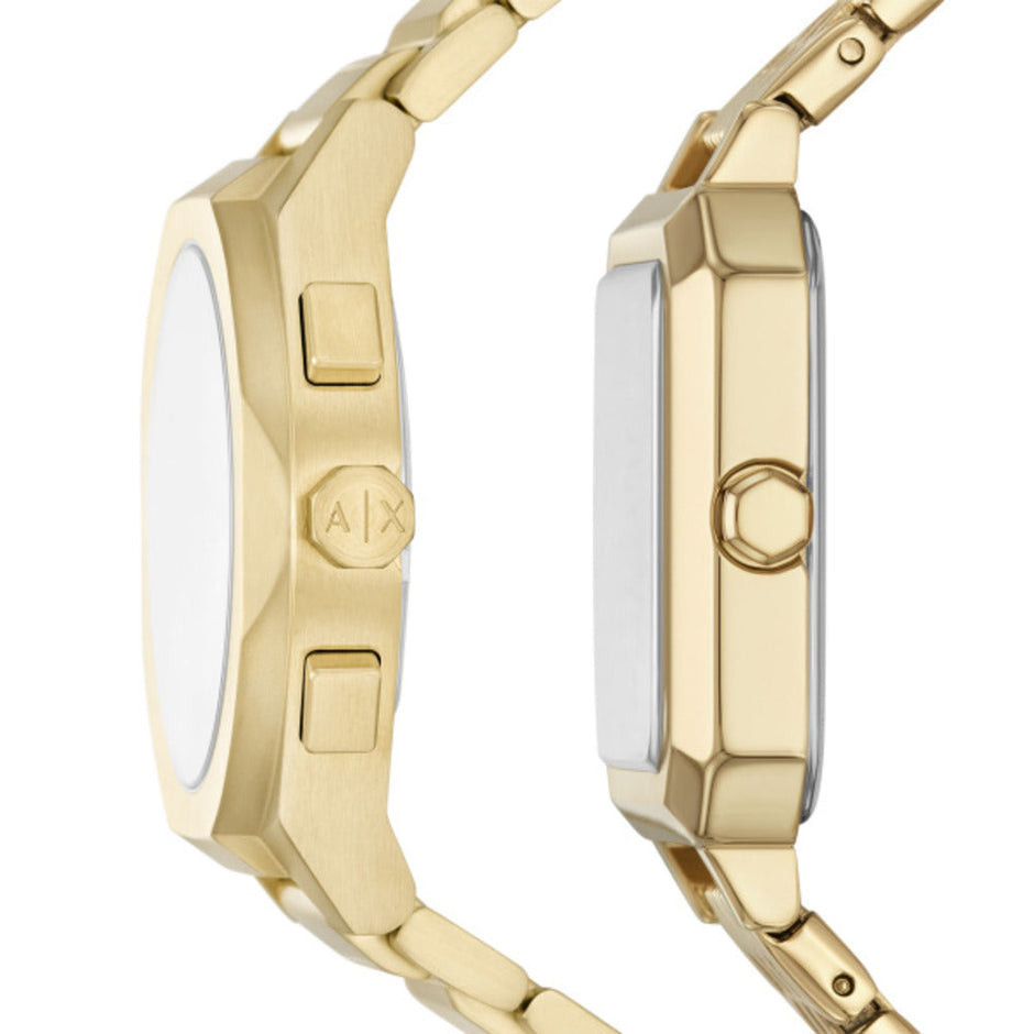 Unisex Sync Gold Watch Set