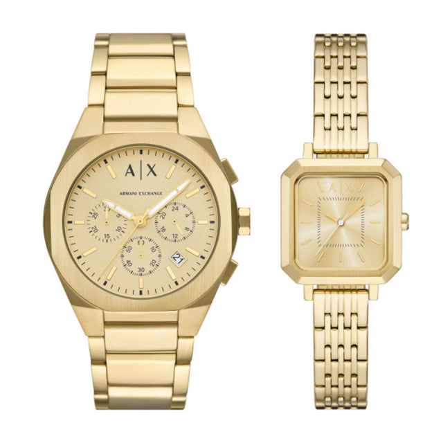 Unisex Sync Gold Watch Set