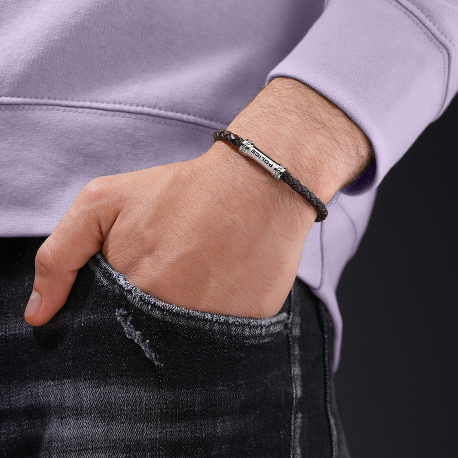 Men Barrell Silver Bracelet