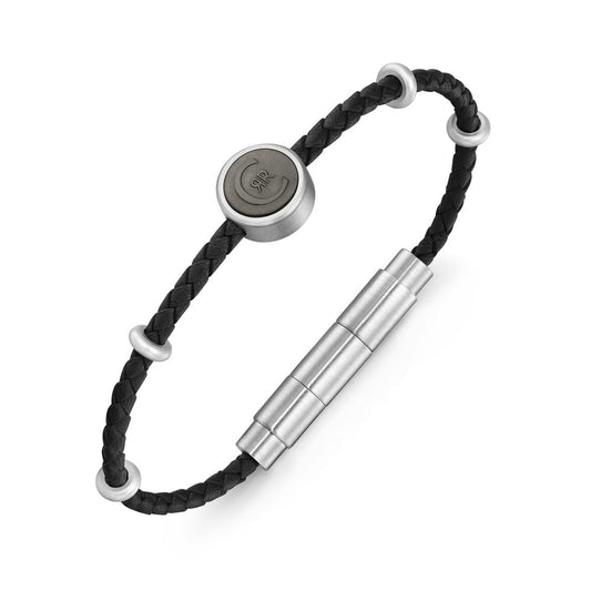 Men Moneda Silver/Black Bracelet