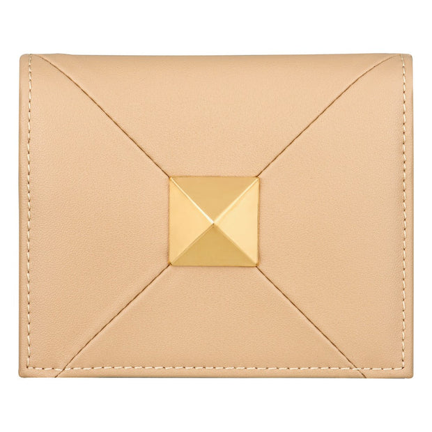 محفظة بطاقات بلون كريمي للنساء