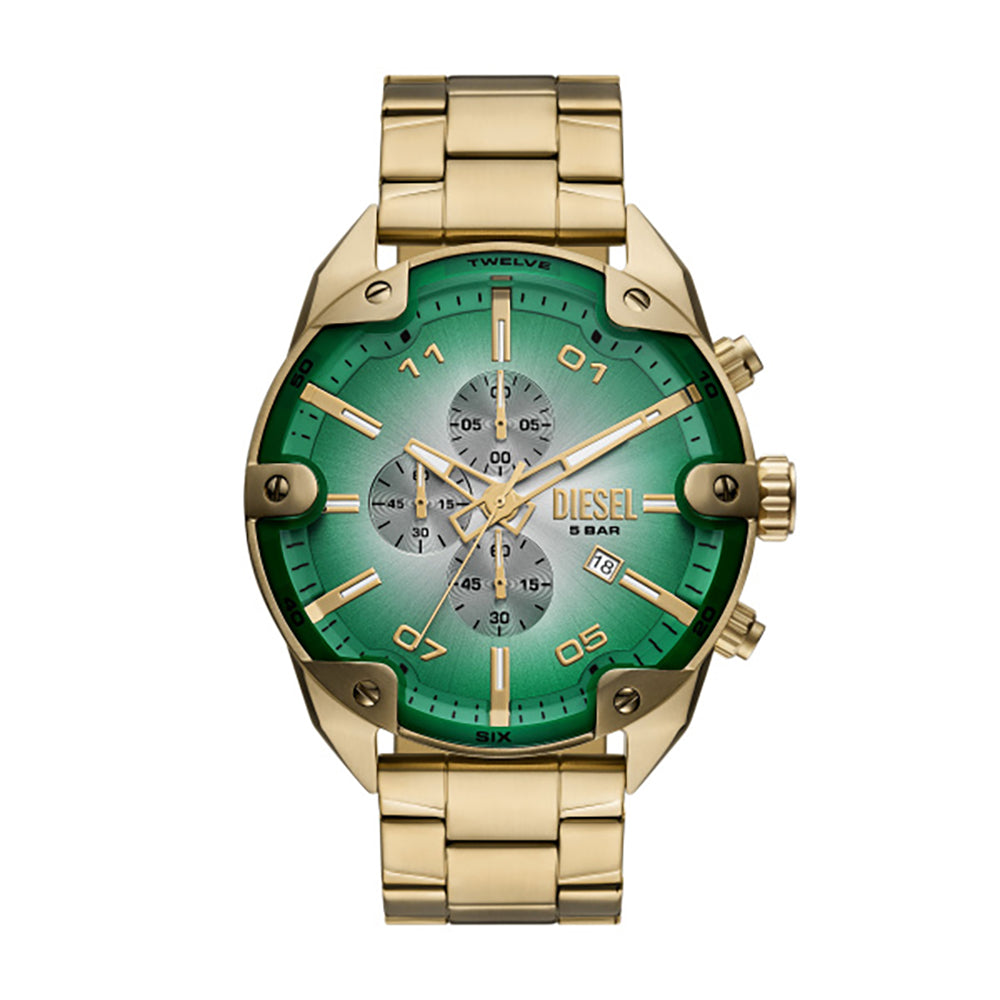 Men Spiked Golden Watch