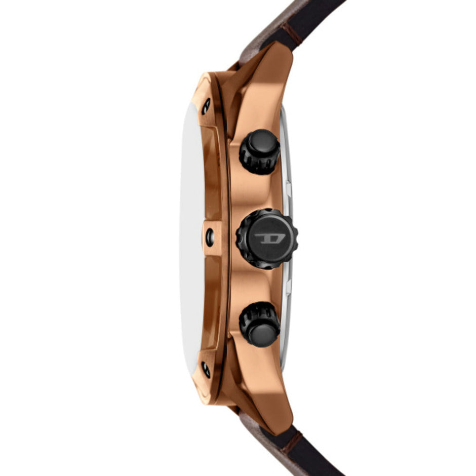 Men Spiked Brown Watch