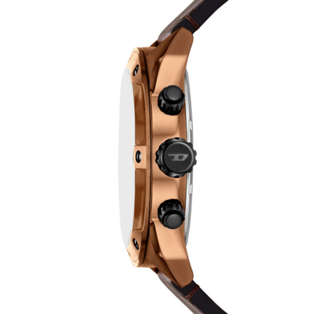 Men Spiked Brown Watch