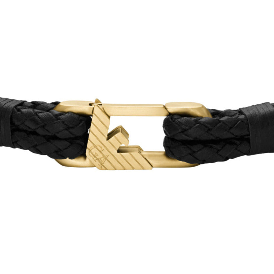Men Eagle Logo Black Bracelet