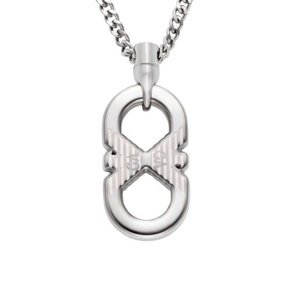 Men Eagle Logo Silver Necklace