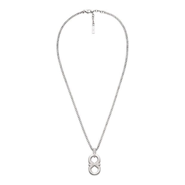 Men Eagle Logo Silver Necklace