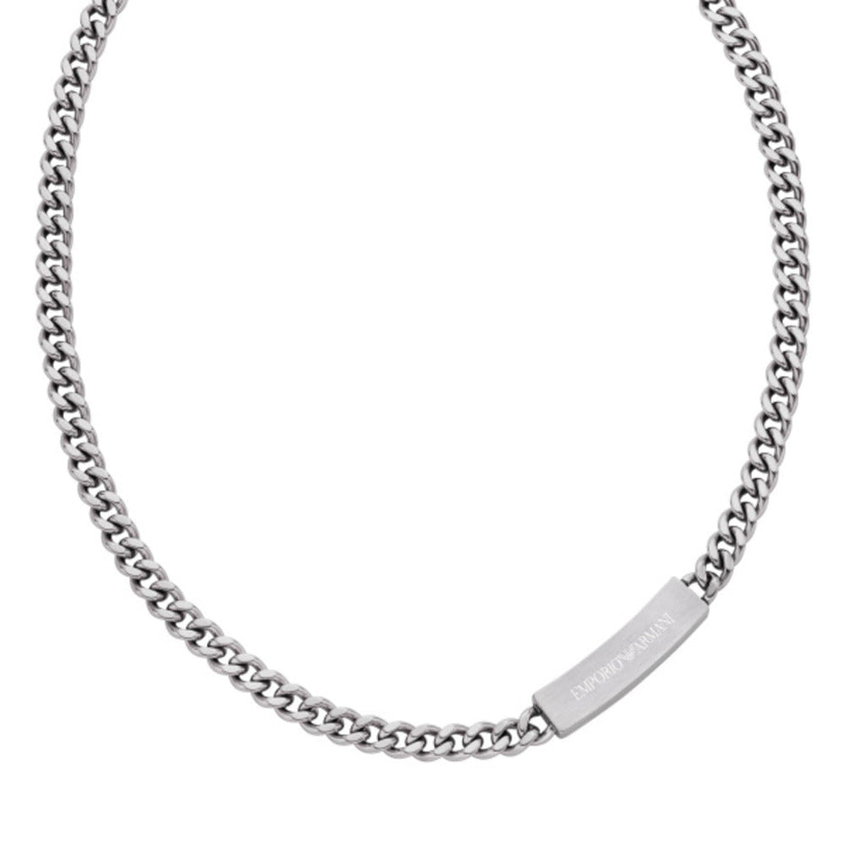 Men Eagle Logo Silver Necklace