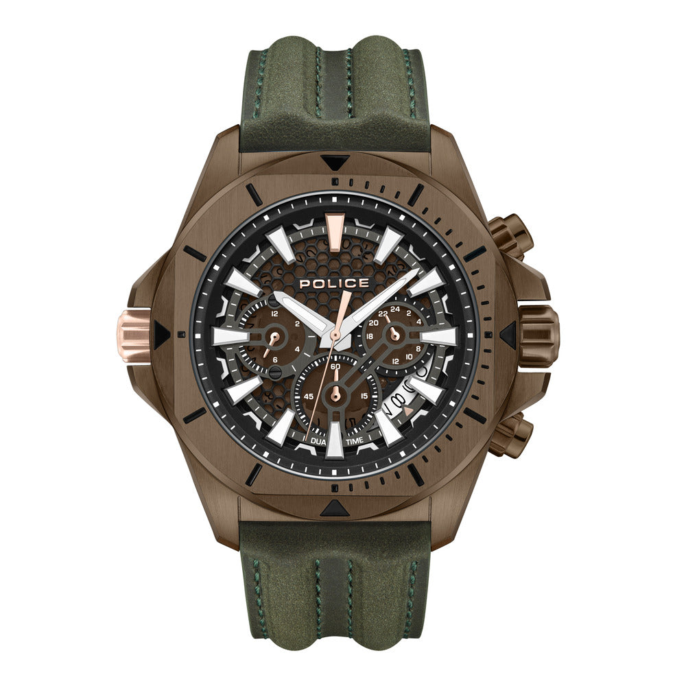 Men Electrical Brown 46mm Watch