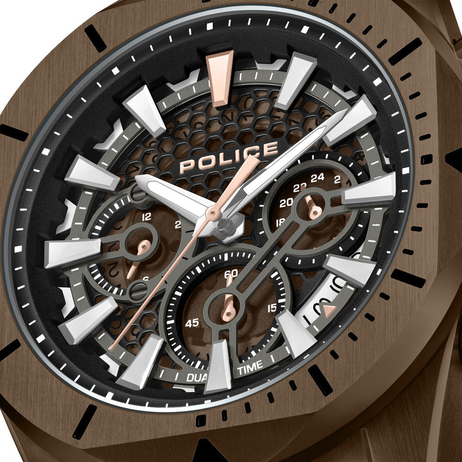 Men Electrical Brown 46mm Watch