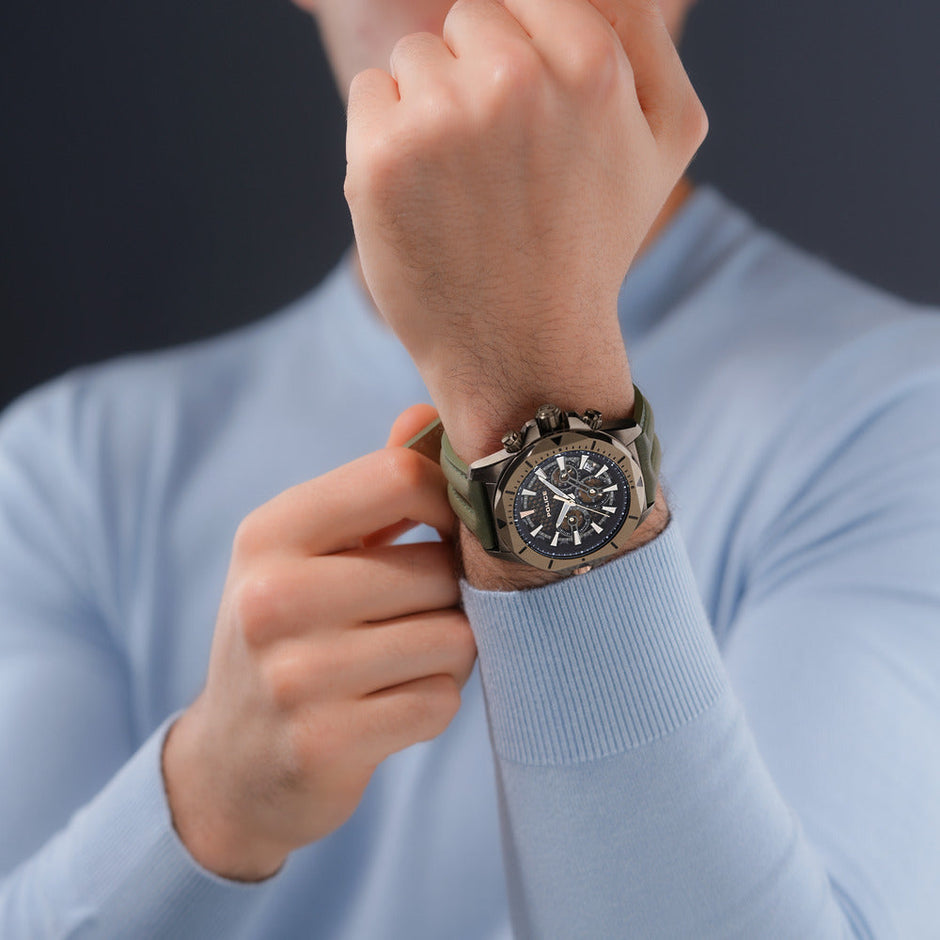 Men Electrical Brown 46mm Watch