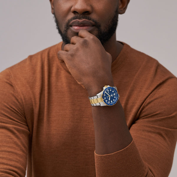 Men Fossil Blue Dive Watch