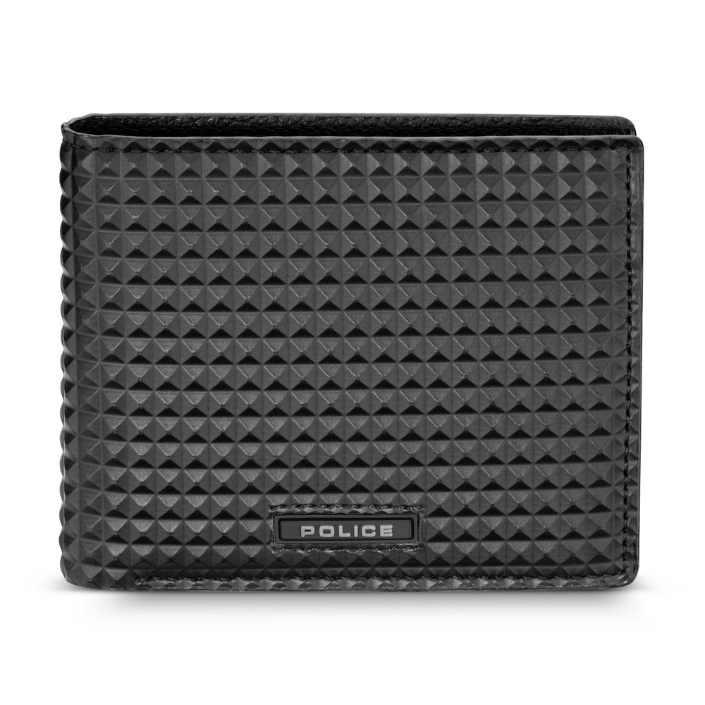 Men Police Black Wallet With Coin Holder
