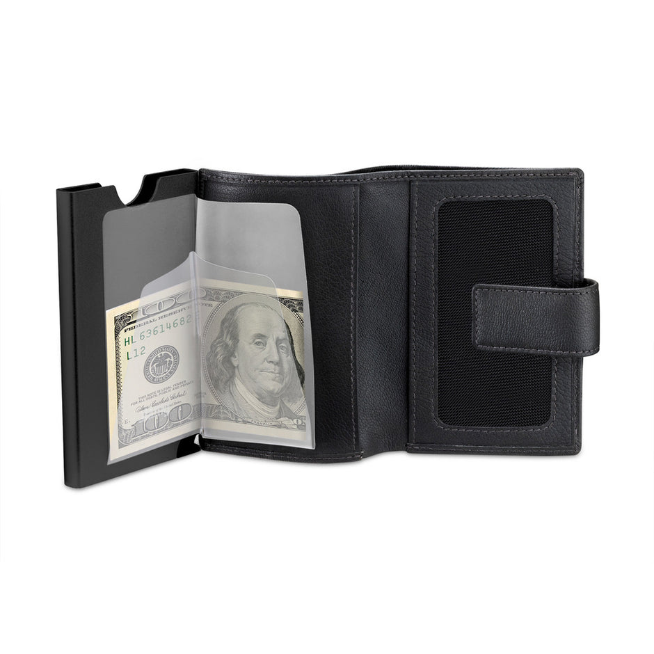 Men Automatic Black Card Holder