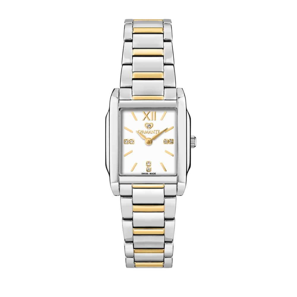 Women Square Two Tone Watch