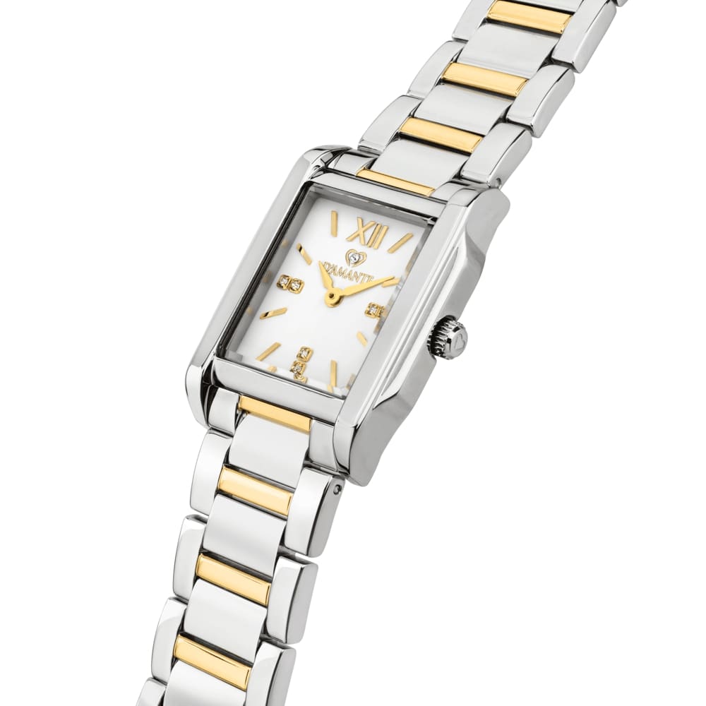 Women Square Two Tone Watch