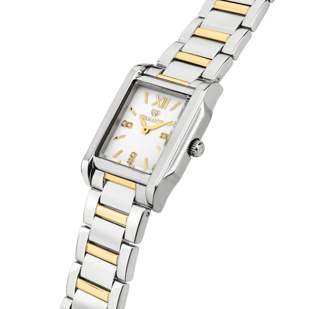 Women Square Two Tone Watch