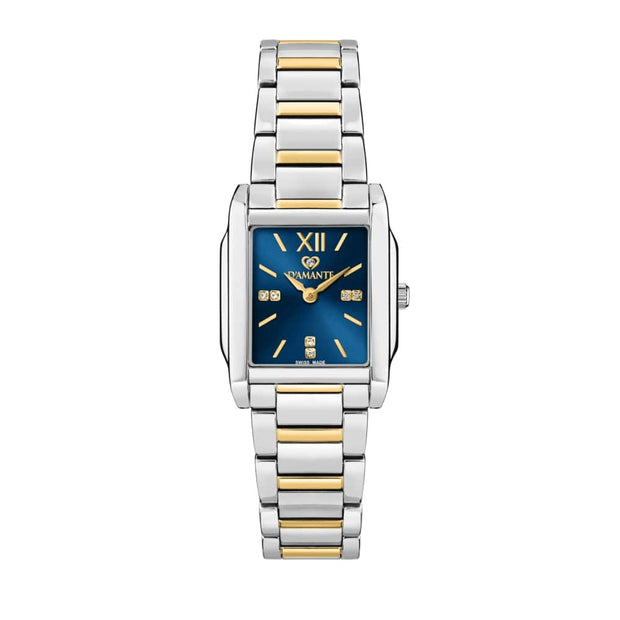 Women Square Two Tone Watch