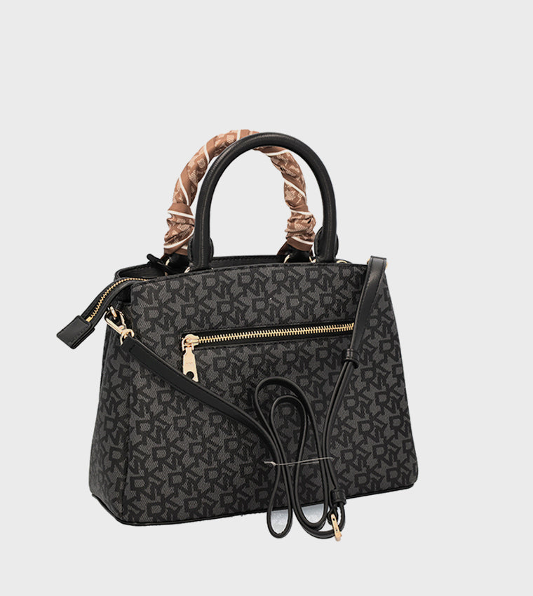 Paige Med Satchel W/ Logo Scarf