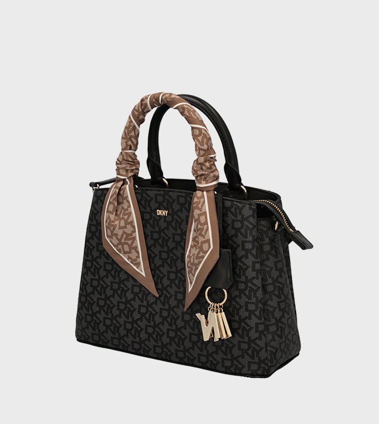 Paige Med Satchel W/ Logo Scarf