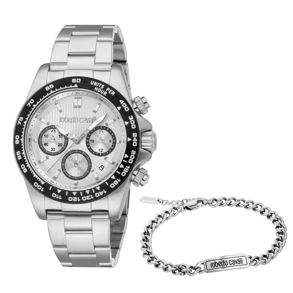 Men Fiero Silver 40mm Watch Set