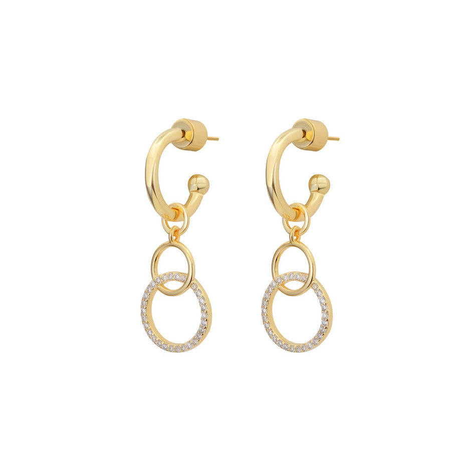 Women Sibilla Slim Round Blue Earring