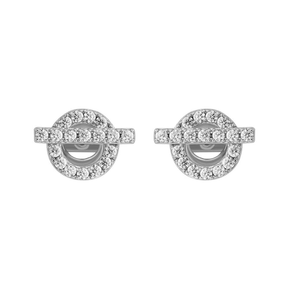 Women Orietta O Crossed White Earring