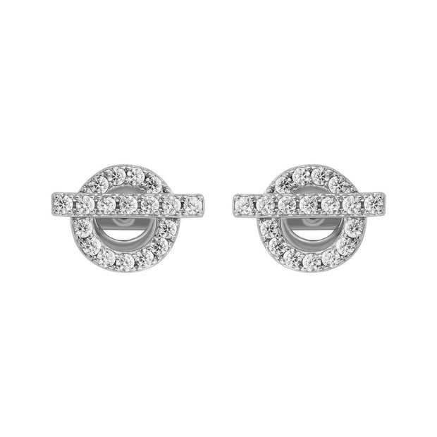 Women Orietta O Crossed White Earring