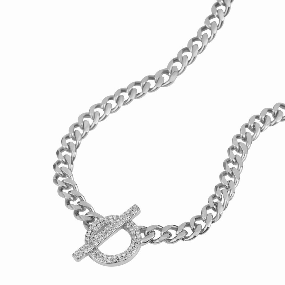 Women Orietta O Crossed White Necklace