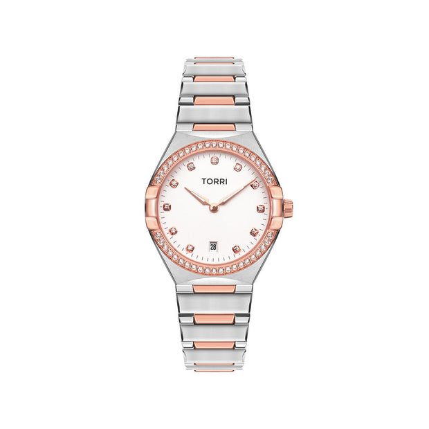 Women Manuel 34mm Silver/Rose Gold Watch