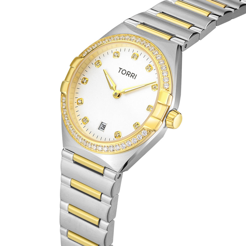 Women Manuel 34mm Silver/Gold Watch
