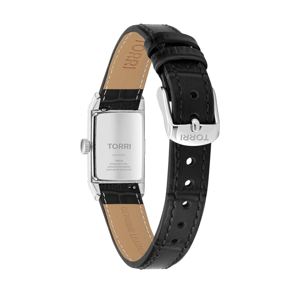 Women Leandro Black Leather Watch